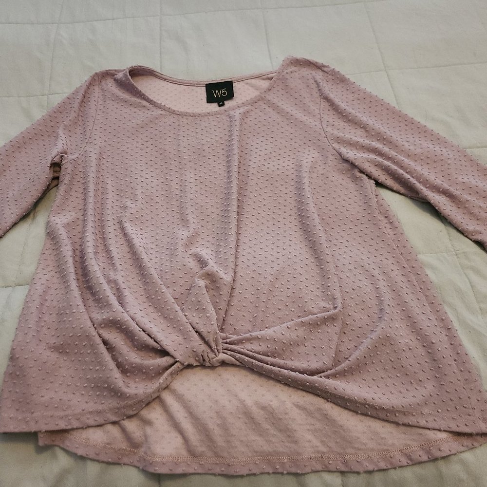 Woman's lavender tie look top